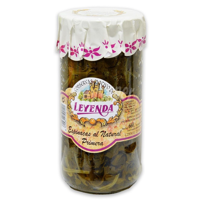 Espinacas al natural conserva