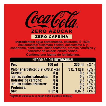 Coca Cola Zero Zero unidad (envío solamente comunidad de Madrid)