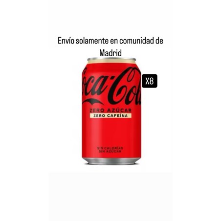 Coca Cola Zero-Zero Oferta 8 latas 33cl.(envíos solamente en comunidad de Madrid)