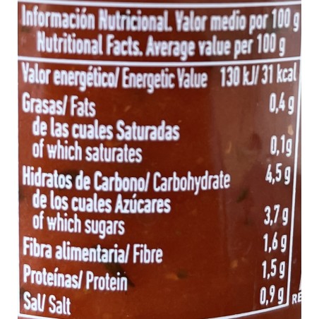 Tomate natural triturado con albahaca