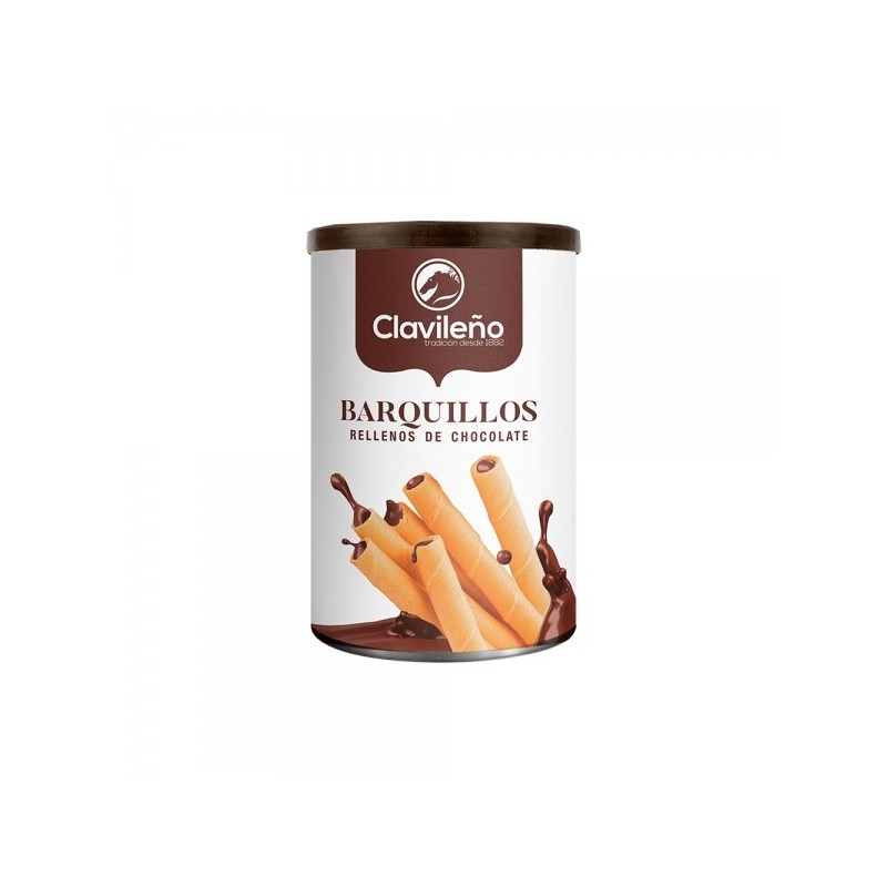 Barquillos rellenos de chocolate