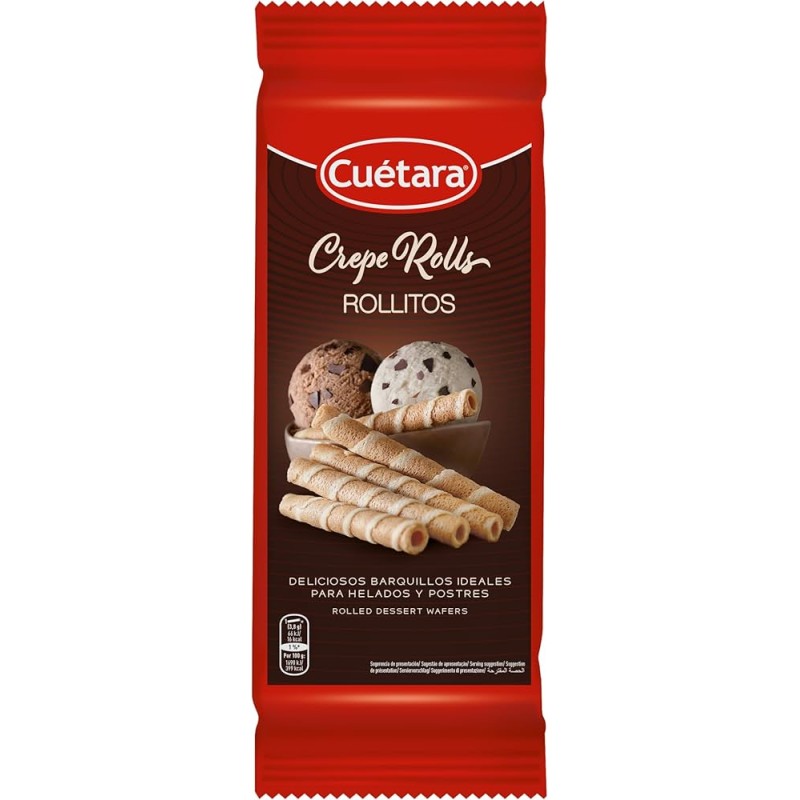 Rollitos crepe roll. Deliciosos barquillos para helados y postres