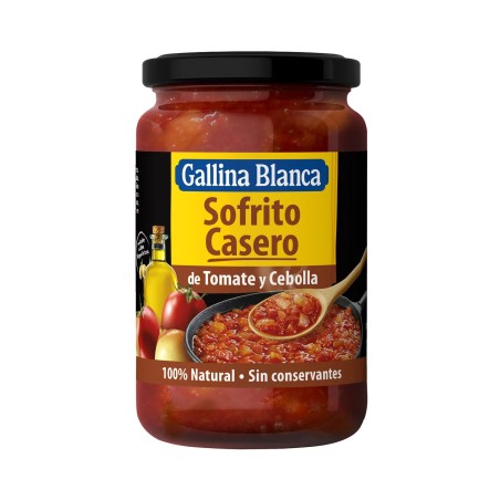 Sofrito casero gallina blanca. Tomate y cebolla