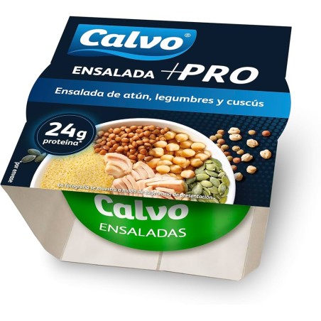 Ensalada +PRO de Atún, Legumbres y Cuscús de Calvo.