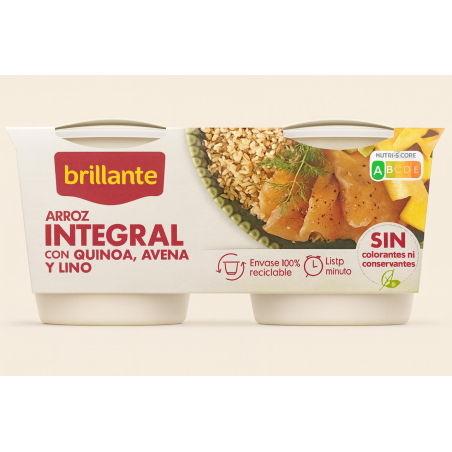 Brillante Arroz integral con quinoa, avena y lino.