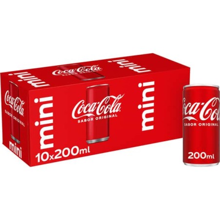 Pack 10 Mini Latas de Coca Cola Sabor Original.